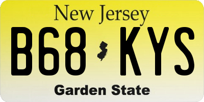 NJ license plate B68KYS