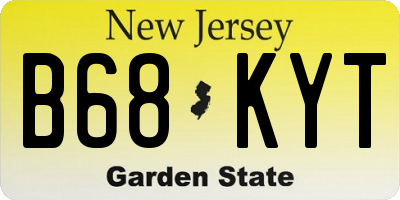 NJ license plate B68KYT