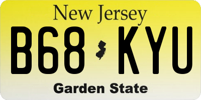 NJ license plate B68KYU
