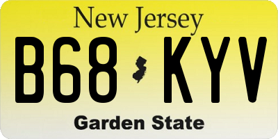 NJ license plate B68KYV