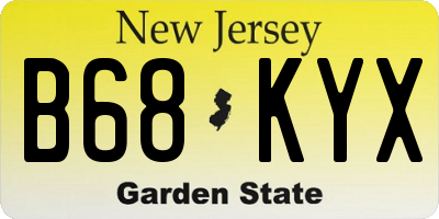 NJ license plate B68KYX