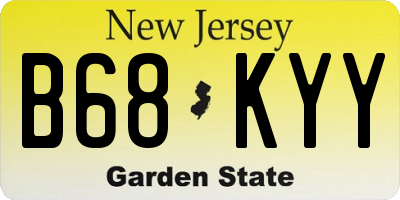 NJ license plate B68KYY