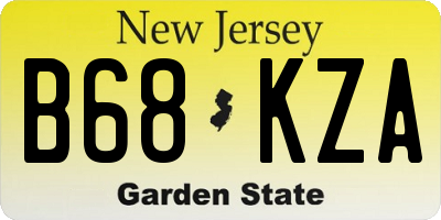 NJ license plate B68KZA