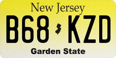 NJ license plate B68KZD