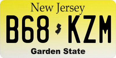 NJ license plate B68KZM