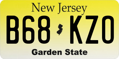 NJ license plate B68KZO