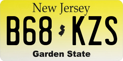 NJ license plate B68KZS
