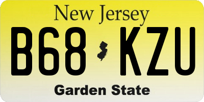 NJ license plate B68KZU