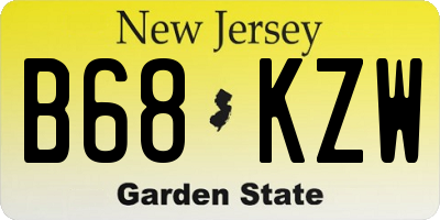 NJ license plate B68KZW