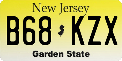 NJ license plate B68KZX