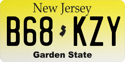 NJ license plate B68KZY