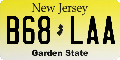 NJ license plate B68LAA