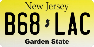 NJ license plate B68LAC