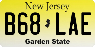 NJ license plate B68LAE