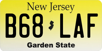 NJ license plate B68LAF