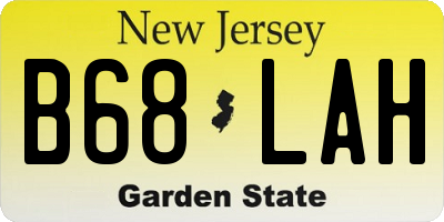 NJ license plate B68LAH