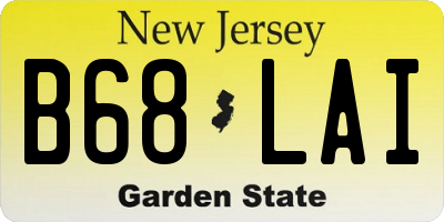 NJ license plate B68LAI