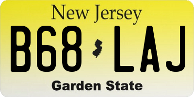 NJ license plate B68LAJ