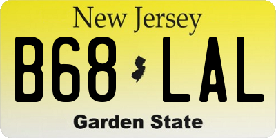 NJ license plate B68LAL