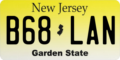 NJ license plate B68LAN