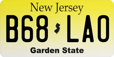 NJ license plate B68LAO