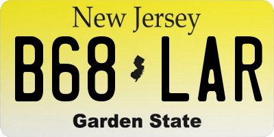 NJ license plate B68LAR