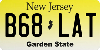 NJ license plate B68LAT