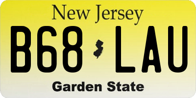 NJ license plate B68LAU