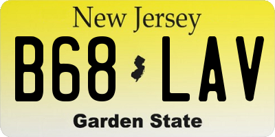 NJ license plate B68LAV