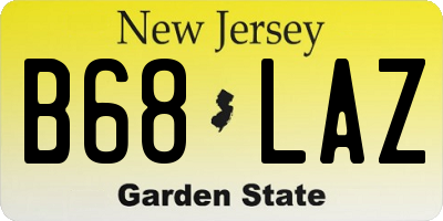 NJ license plate B68LAZ