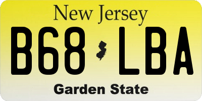 NJ license plate B68LBA