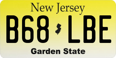 NJ license plate B68LBE
