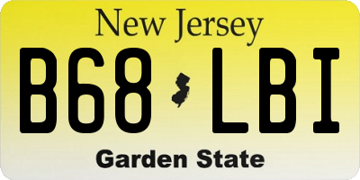 NJ license plate B68LBI