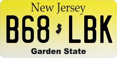 NJ license plate B68LBK