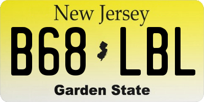 NJ license plate B68LBL