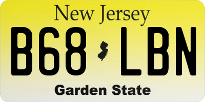 NJ license plate B68LBN