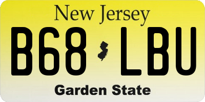 NJ license plate B68LBU