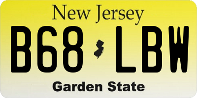 NJ license plate B68LBW