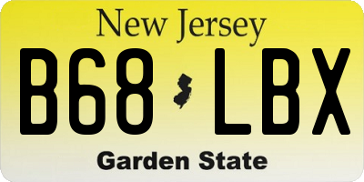 NJ license plate B68LBX