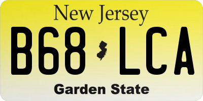 NJ license plate B68LCA