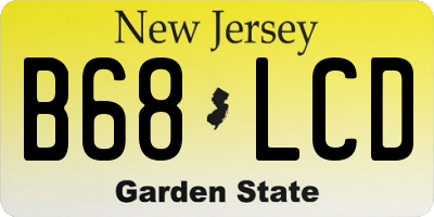 NJ license plate B68LCD