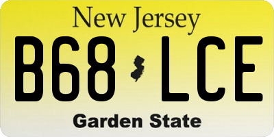 NJ license plate B68LCE