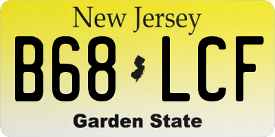 NJ license plate B68LCF