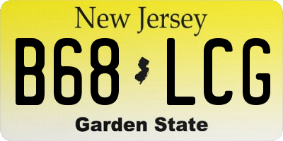 NJ license plate B68LCG