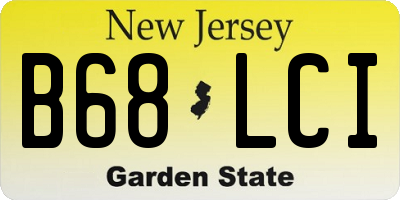NJ license plate B68LCI