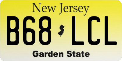 NJ license plate B68LCL