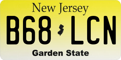 NJ license plate B68LCN
