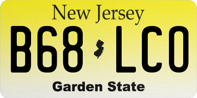 NJ license plate B68LCO