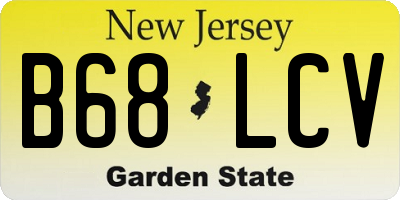 NJ license plate B68LCV
