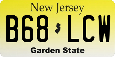 NJ license plate B68LCW